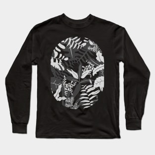 Botanical Greyscale Long Sleeve T-Shirt